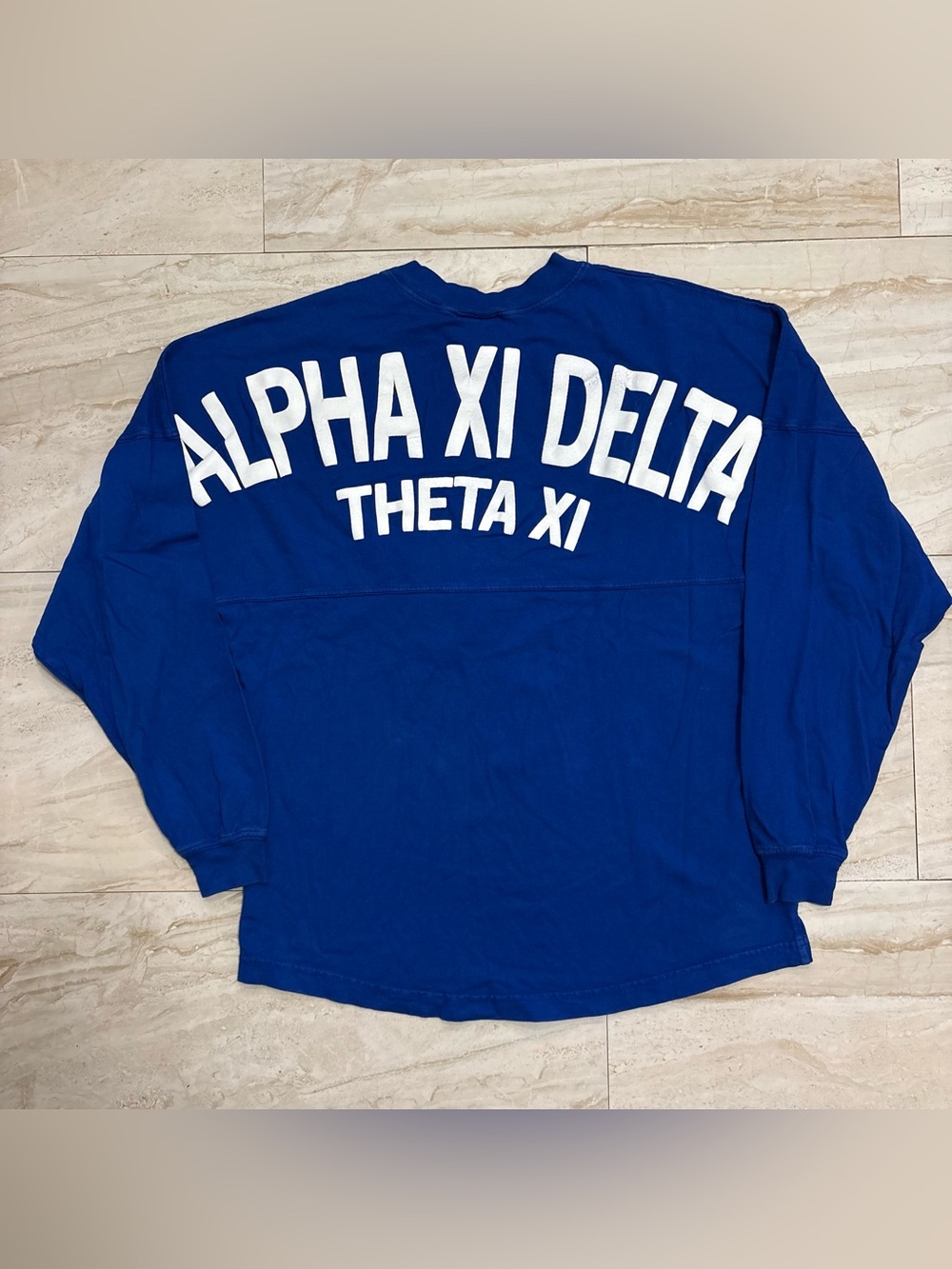 Hanes Royal Blue Alpha Xi Delta Sweatshirt with White Lettering